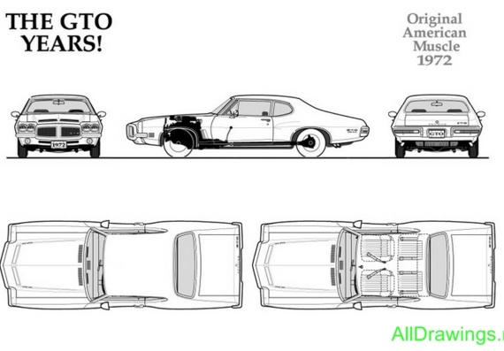 Pontiac GTO (1972) (Pontiac TRP (1972)) - drawings (drawings) of the car
